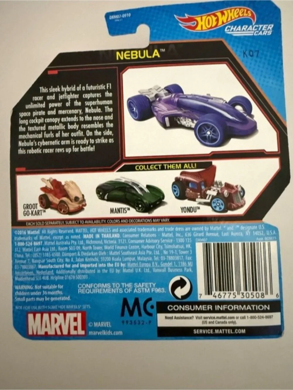 Hot Wheels Character Cars Nebula Marvel Guardians of the Galaxy Vol. 2 Diecast - Picture 4 of 6